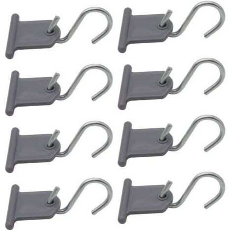 Lot de 8 Crochet Auvent Camping Car Accessoires Auvent Crochet en Forme de S Facile a Installer pour Camping Car Caravane Fournitures Intérieures Extérieures Tente de Noël (Gris) (1/5)