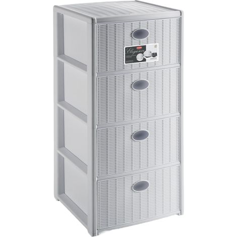 Stefanplast CASSETTIERA ELEGANCE 4 cassetti - cm. 40x40x80 h col. Bianco