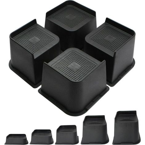Rehausseur Pieds de Élévateurs de Meubles Robustes, Jusqu'à 2721,6 Kg Design en Forme de L Blocs de Levage de lit pour Canapé Bureau Canapé