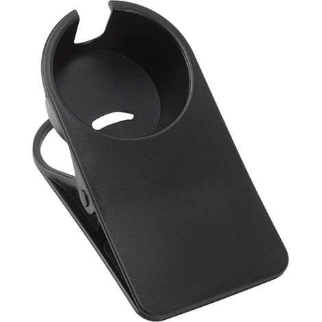Support de tasse à clip pour bureau, porte-gobelet latéral en plastique noir pour verre, mug ou bouteille, rangement bureau ou maison.