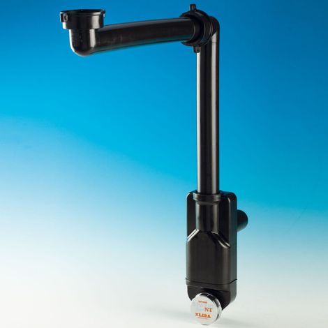 SOTECH Raumspar-Siphon mit Revisionsöffnung, 32 - 40 mm, schwarz, Raumsparsiphon, Ablaufgarnitur für Küche und Bad (1/5)