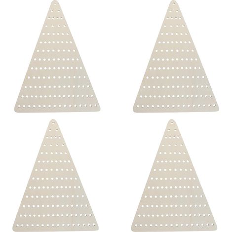 Kit de 4 Supports pour couronnes : Cadre Triangulaire en Bois de 27 x 20 cm avec Trous - Support Vierge pour couronnes de Printemps et décoration intérieure - Cercle à Suspendre décoratif (1/5)