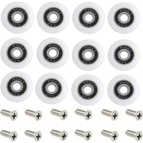 Rulli di ricambio per porta doccia - Set da 1 con viti - Diametro 23 mm - Motivo Starlight-Crezuo