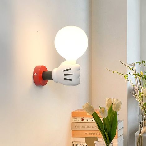 Appliques murales, Lampe de chevet, Veilleuse Mickey Cartoon, Lampe de lecture murale en résine avec ampoule, Lumière chaude 3000K (1/5)