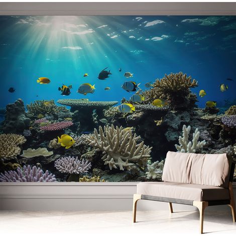 Papier peint autocollant adhésif avec imprimé installation simple qualité excellente sans désordre Monde sous-marin 312x219 cm (1/5)
