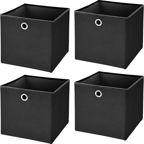 Boîte de rangement pliable, matériau écologique, design gain de place, noir (1/2)