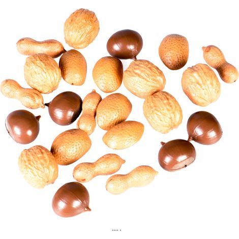 Assortiment de fruits secs en lot de 24 Plastique soufflé D 30-50 mm