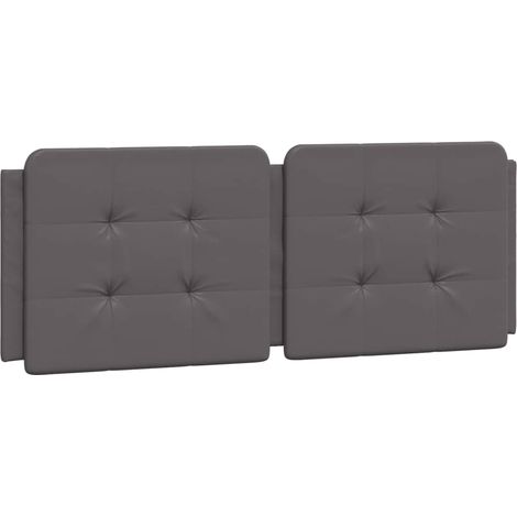 Cabecero de cama acolchado Zadar cuero sintético gris 140 cm vidaXL