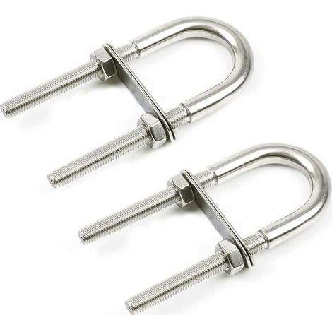 2pcs M5 U Boulons Acier Inoxydable U Boulon U-Bolt Boulon En U Avec Joint D'écrou Sont Utilisés Comme Boulon De Tuyau Domestique, Boulon De Voiture, Gréement En U De Yacht (1/5)