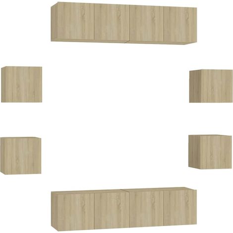 Maison Exclusive - Juego de muebles de salón 8 piezas roble Sonom (1/5)