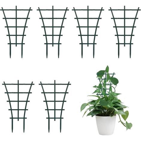 Treillis de Jardin 6 Pièces pour Plantes Grimpantes Extérieur et Intérieur – Tuteur Robuste pour Tomates, Concombres, Vignes – Empilable et Facile à Installer (1/4)