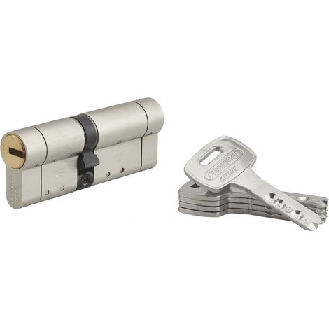 Cilindro europeo Federal S - 35X45mm  nichel, anti-sfilamento, anti-perforazione, 5 chiavi reversibili - THIRARD