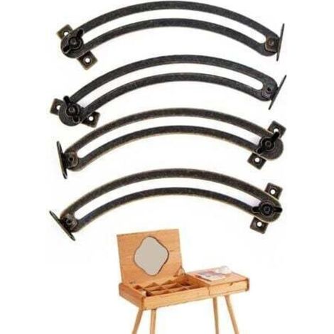 Charnière Soutien Couvercle - Fer Haute Résistance - Réglable En Force - Pour Armoire Placard Tatami Boîte À Jouets - 4 Pièces (1/5)