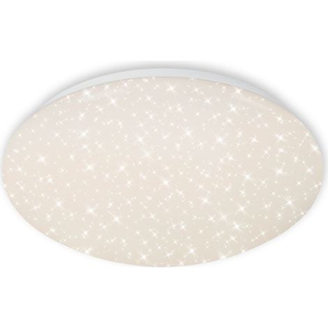 BRILONER VERB Plafonnier LED moderne dimmable avec télécommande 28cm rond 15W 1300lm 3000 à 6000 K blanc chaud à froid décor étoilé blanc lampe plafond salon chambre