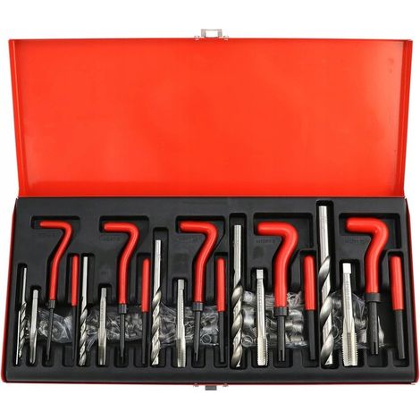 Kit de reparación de roscas para machos de roscar M5-M12, 131 piezas.