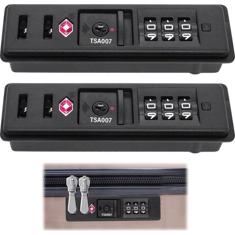 Lucchetto per valigia in 2 pezzi,Lucchetto di sicurezza a 3 cifre,Lucchetto a combinazione TSA,Lucchetto per bagagli,cassette degli attrezzi (1/5)