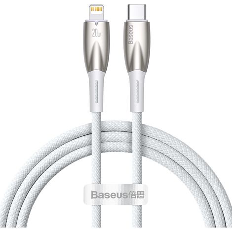 Câble de charge rapide USB-C - Lightning 480 Mb/s PD 20 W pour iPhone, 1 m, blanc (1/5)