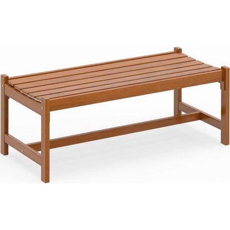 COSTWAY Panchina Panca Sedia Esterno Giardino Legno Massello Naturale 2 Posti Persone Balcone Seduta Ingresso Amore Bambini Resistente Grande Robusta Impermea (1/5)