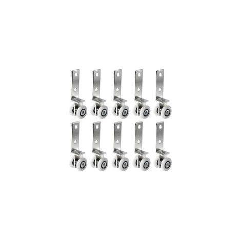 Schiebetürrolle, 10er-Pack, Schiebetürrolle für Erkerfenster, für Schiebetüren, Duschen, Vorhänge und Möbel, Durchmesser 19 mm (1/5)