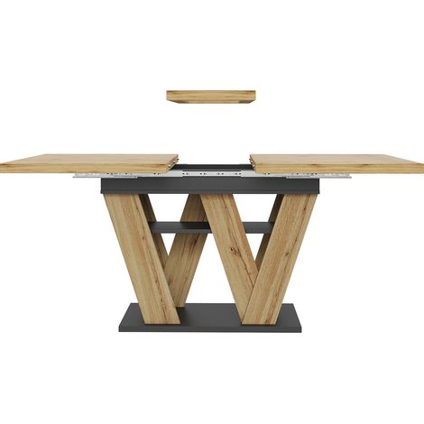 Table extensible 119-158,5x80 cm en MDF avec pieds en W MODENUIT (1/5)