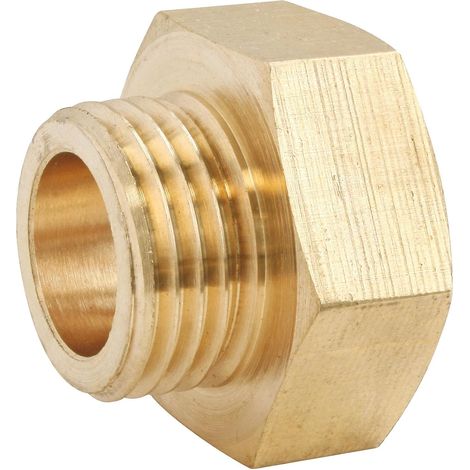 Réduction laiton brut Mâle 3/8-1/4, sachet de 2 pièces, raccordement rapide, résistant à la corrosion, compatible avec tous raccords filetés (1/2)