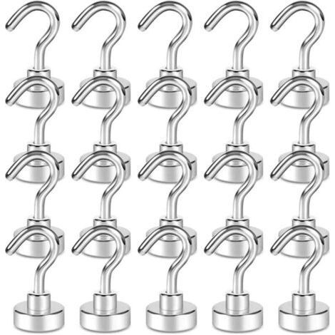 20 Pack Magnetic Hooks, 6kg+ Strong Magnet with Fridge Hook, Heavy Duty Cruise Hook for Ceiling, Magnetic Hook (1/4)