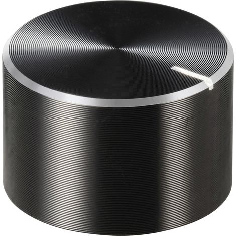 TRU COMPONENTS TC-11613840  Drehknopf mit Knopfmarkierung Schwarz (Ø x H) 20 mm x 13 mm Aluminium, P
