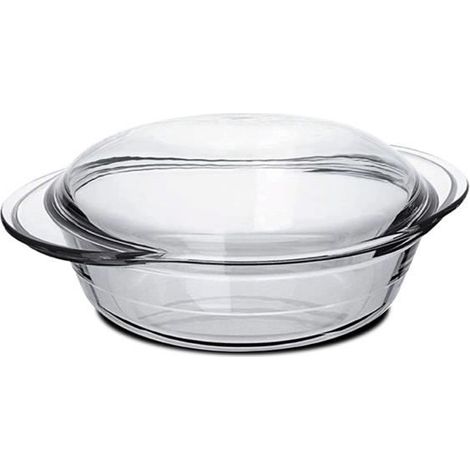 Cocotte ronde avec couvercle, casserole avec poignées,capacité 1.9 L - Longueur 27.2 x Profondeur 22.5 x Hauteur 6.9 cm (1/3)