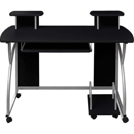 Maison Exclusive - Scrivania da Computer Nera 110x52x88,5 cm in Legno Multistrato (1/5)