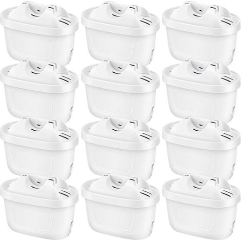 Pack of 12 water filters for Brita filter cartridges - Compatible with Brita Maxtra+ water tanks - Style, Mavea Elemaris XL (1/4)