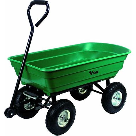 Chariot en acier Vigor Argo à 4 roues, basculant, capacité 75 litres (1/2)