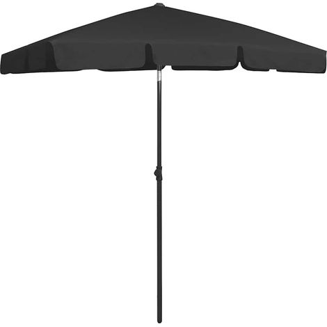 vidaXL Sombrilla de playa negro 180x120 cm (1/2)