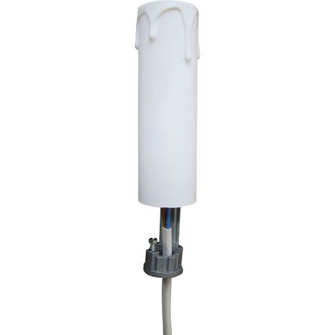 Tibelec – Douille E14 avec support bougie – Fourreau plastique blanc 85 mm – Pour luminaires pré-câblés – Installation facile (1/2)