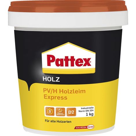 PATTEX PV/H Express Holzleim D2, gebrauchsfertig, schnell abbindend 1kg (1/3)