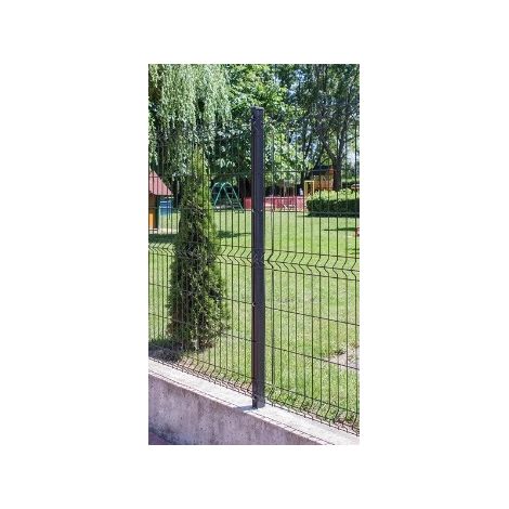 Palo Tubolare Marrone 50x50 mm - Altezza Palo 130 cm - Completo di 3 Piastrine - a Cementare (1/4)
