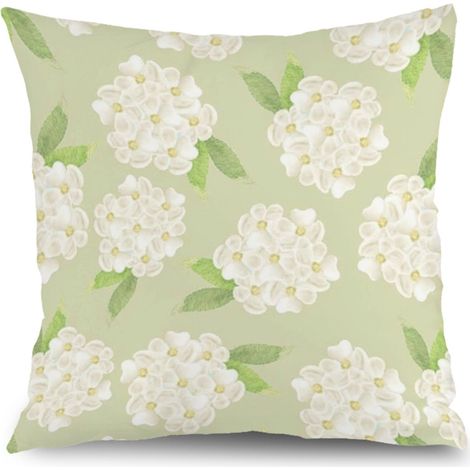 Taie d'oreiller plantes fleurs, décoration maison intérieure élégante,40×40cm (1/5)