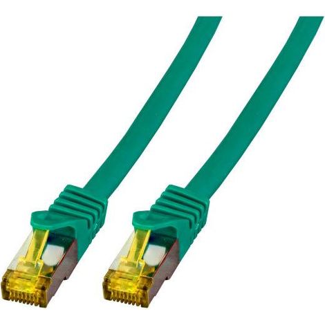 EFB Elektronik MK7001.1,5GR RJ45 Câble réseau, câble patch CAT 6a (câble brut CAT 7) S/FTP 1.50 m vert ignifuge, sans halogène, avec cliquet d'en D696921 (1/5)