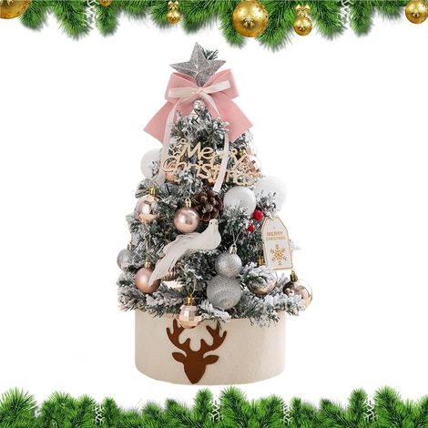 Sapin De Noël De Table,Sapin de Noël de Bureau 45cm avec Lumière Intégrée Décorations de Fête et Centre de Table pour Cheminée Appui de Fenêtre Porte (1/5)