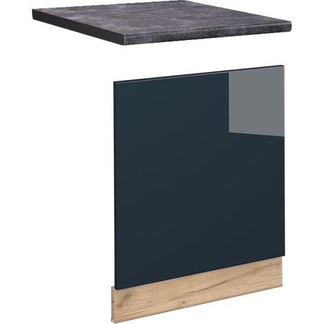 Façade Fame-Line, Bleu foncé brillant, 60 cm, PT Anthracite, Vicco