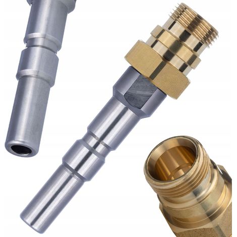 Ersatz-Adapter D12 auf M22 EasyLock – Stahl und Messing Set  kompatibel mit Kranzle K2160 K2175 K2195 Nilfisk Karcher HD/HDS