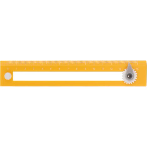 Compas règle 2 en 1 haute précision pour dessin étudiant, outil d'apprentissage jaune à bord droit. (1/5)