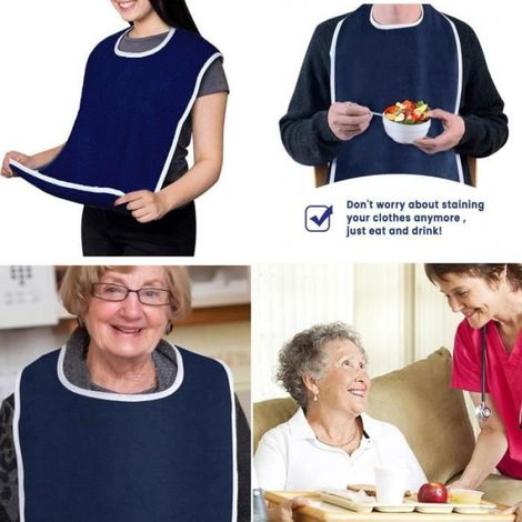 Bavoir Adulte,Tablier de Protection Aide-Repas,protecteurs de vêtements,pour personnes (1/4)