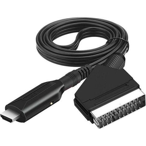 Convertisseur Adaptateur HDMI vers Péritel, Câble HDMI to Scart Converter,Adaptateur Tout-en-Un, convertisseur Audio vidéo pour DVD、XBOX360、PS4 Blu-Ray