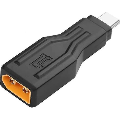 Adaptateur XT60 vers USB (température Celsius) avec stockage d'énergie, connecteur mâle Type-C 100 W 20 V pour ordinateurs portables, aspirateurs robots LED et autres appareils. (1/5)