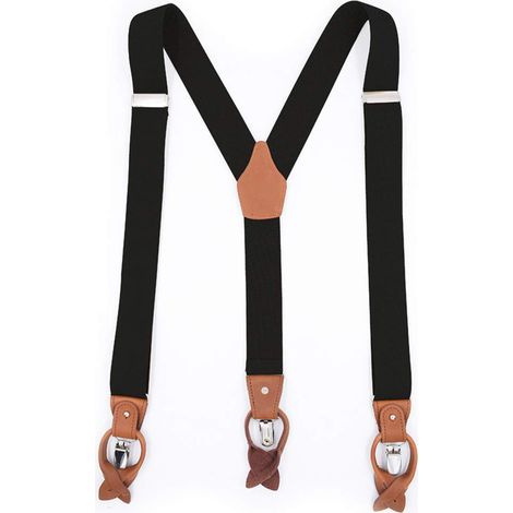 Breite, abnehmbare, elastische Hosenträger für Herren mit Clips oder Knöpfen. Verstellbare Y-Form. (1/5)
