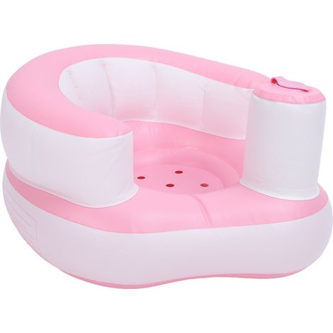 Siège gonflable pour bébé, doux et hypoallergénique, en PVC, avec pompe à air. Chaise bébé portable et sécurisée, avec soutien dorsal pour nourrisson, utilisable au sol, sur le lit, dans la douche ou (1/5)