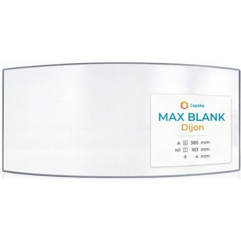 Vitre Max Blank DIJON - Verre Courbe pour poêle à bois - 385 x 183 mm (A x H) - 4 mm