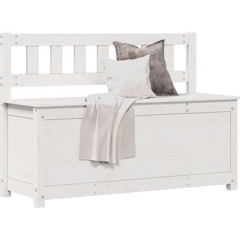Sitzbank Weiß 110x41x76,5 cm Massivholz Kiefer
