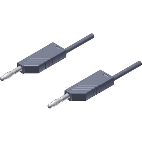 CORDON DE MESURE SKS HIRSCHMANN MLN 25/2,5 GR [BANANE MÂLE 4 MM - BANANE MÂLE 4 MM] 25.00 CM GRIS 1 PC(S) (1/3)