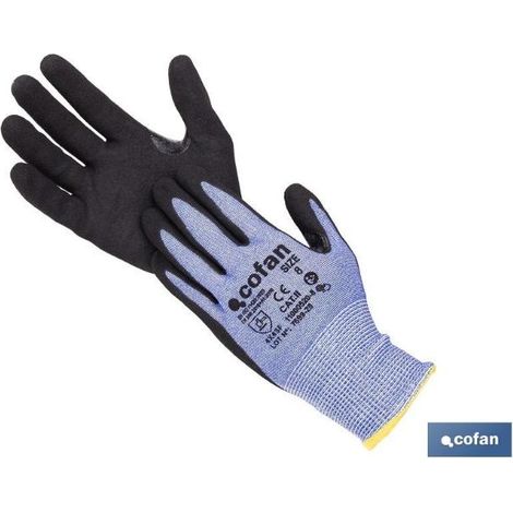 Pack 12 unidades guante anticorte HPPE nitrilo sandy coat talla 8 (1/5)